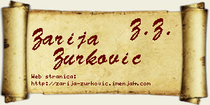 Zarija Zurković vizit kartica